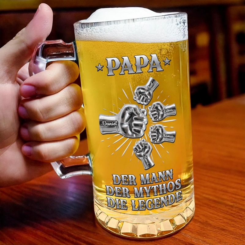 Personalisierter Bierkrug – Vatertagsgeschenk für Papa, Opa – Kein Mythos sondern Realität Papa