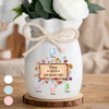 Personalisierte Blumenvase mit Seil – Muttertagsgeschenk für Mama, Oma – Mamas Garten voller Liebe