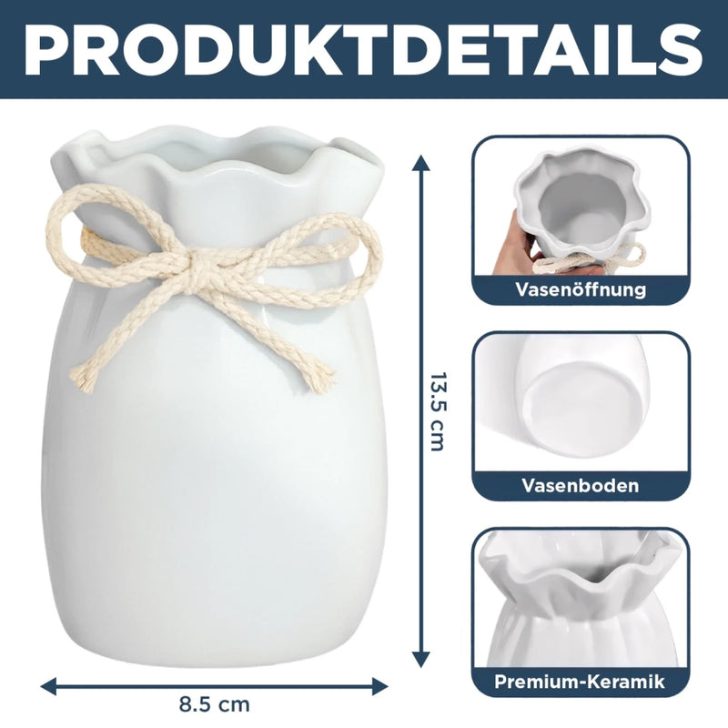 Personalisierte Blumenvase mit Seil – Muttertagsgeschenk für Mama, Oma – Mamas Garten voller Liebe