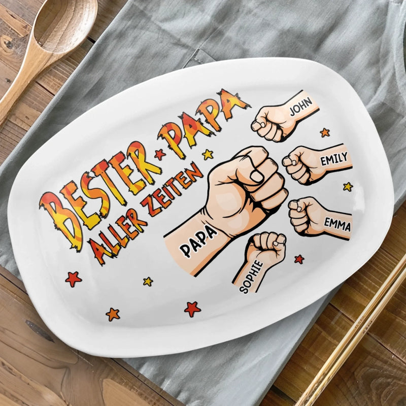 Personalisierte Grillplatte – Vatertagsgeschenk für Papa, Opa – Bester Papa aller Zeiten