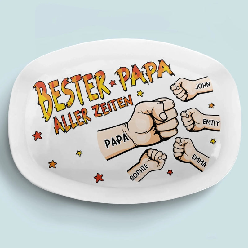 Personalisierte Grillplatte – Vatertagsgeschenk für Papa, Opa – Bester Papa aller Zeiten