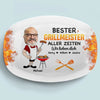 Personalisierte Grillplatte mit Foto – Vatertagsgeschenk für Papa, Opa – Bester Grillmeister