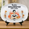 Personalisierte Grillplatte – Vatertagsgeschenk für Papa, Opa – Grillmeister am Werk