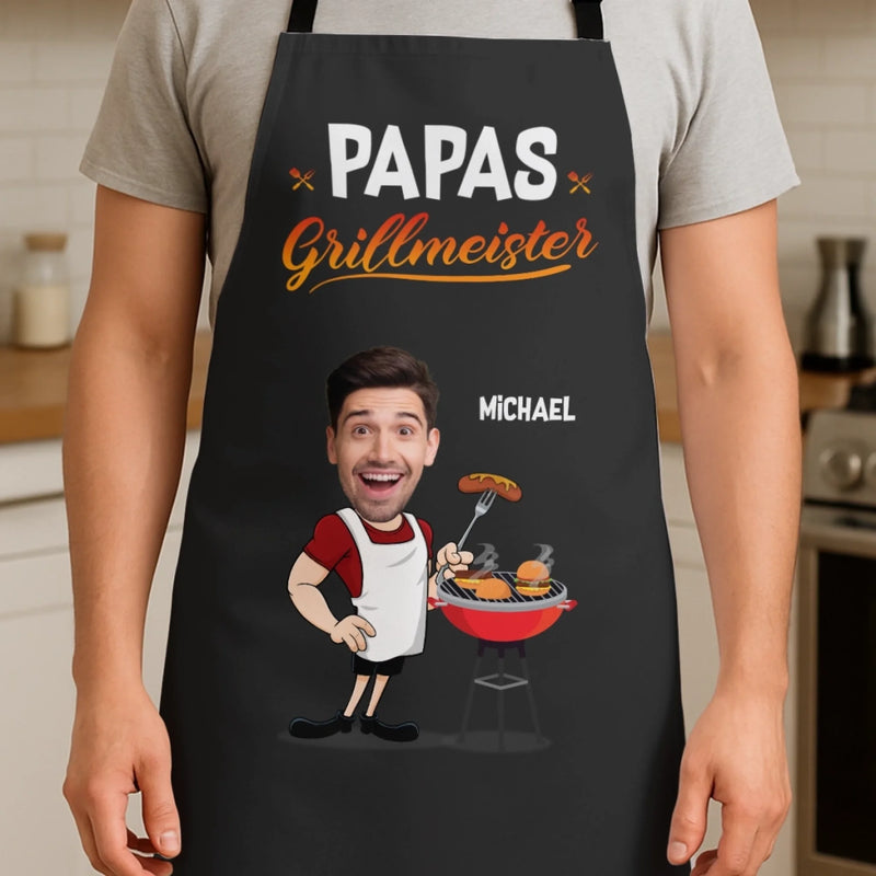 Personalisierte Schürze – Vatertagsgeschenk für Papa – Papas Grillmeister