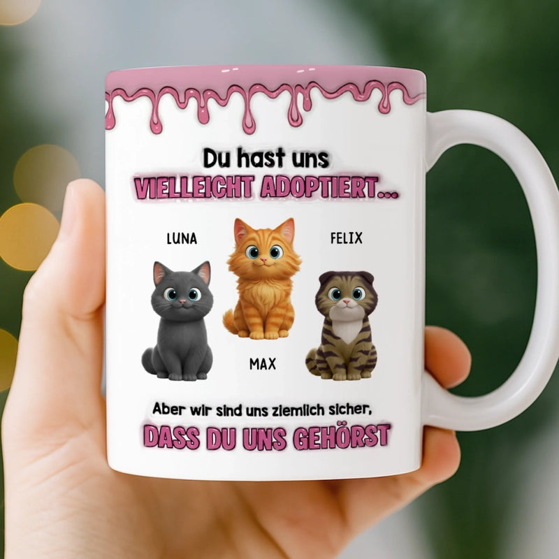 Personalisierte Tasse – Geschenk für Katzenliebhaber, Katzenbesitzer – Jetzt gehörst du uns