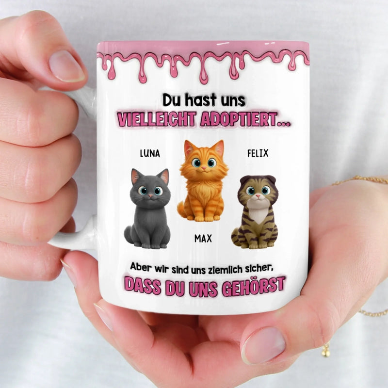 Personalisierte Tasse – Geschenk für Katzenliebhaber, Katzenbesitzer – Jetzt gehörst du uns