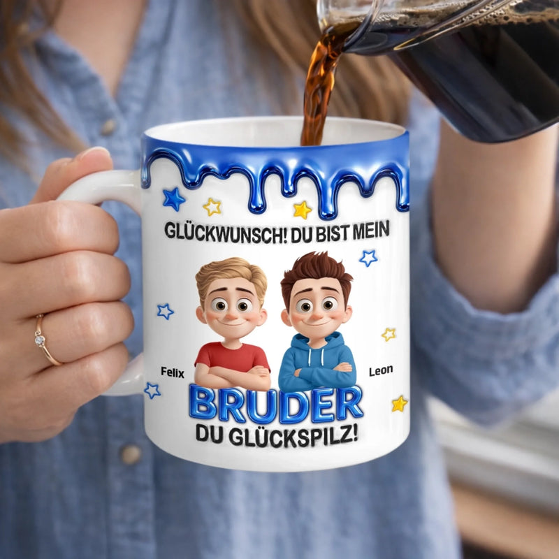 Personalisierte Tasse – Geschenk für Bruder – Du hast den besten Bruder