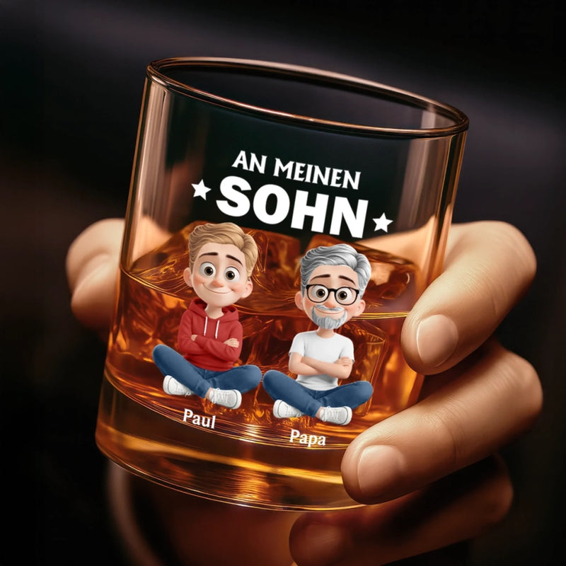 Personalisierter Whiskyglas – Geschenk für Sohn, Tochter – Vergiss nie meine Liebe zu dir