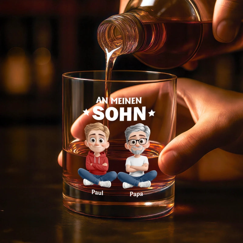 Personalisierter Whiskyglas – Geschenk für Sohn, Tochter – Vergiss nie meine Liebe zu dir