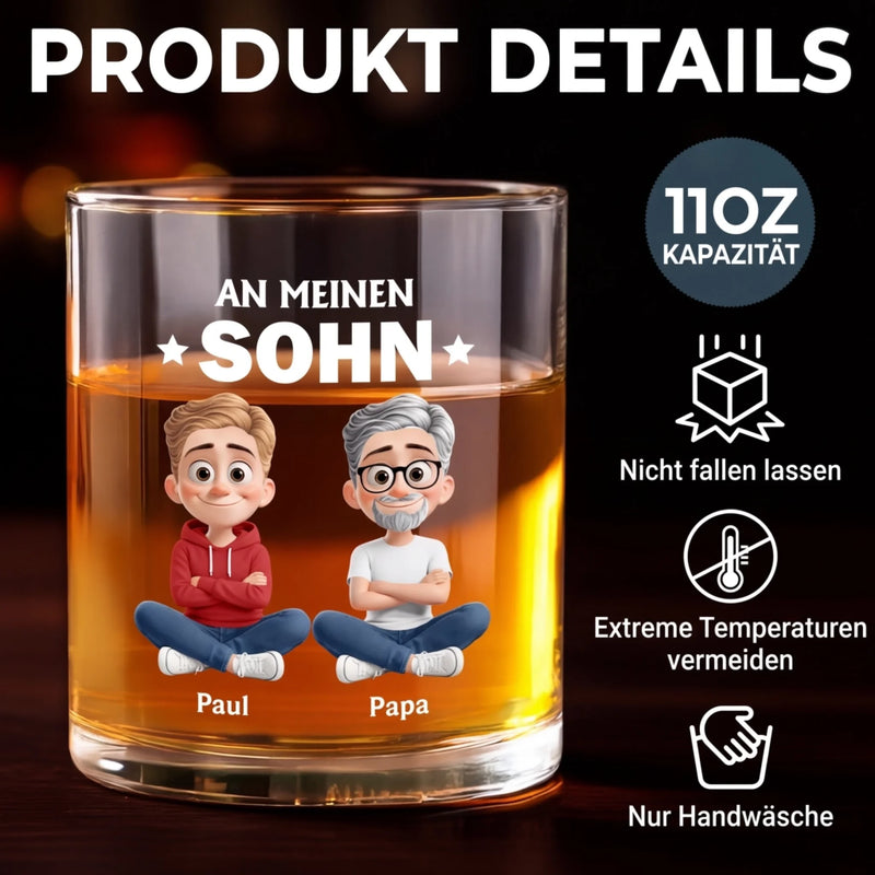 Personalisierter Whiskyglas – Geschenk für Sohn, Tochter – Vergiss nie meine Liebe zu dir