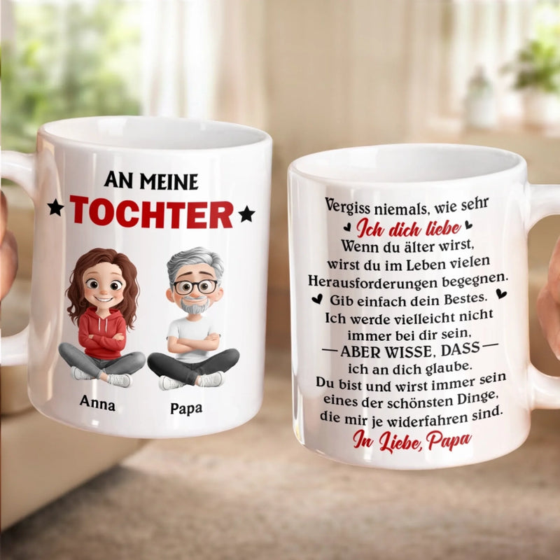 Personalisierte Tasse – Geschenk für Sohn, Tochter – Vergiss nie meine Liebe zu dir