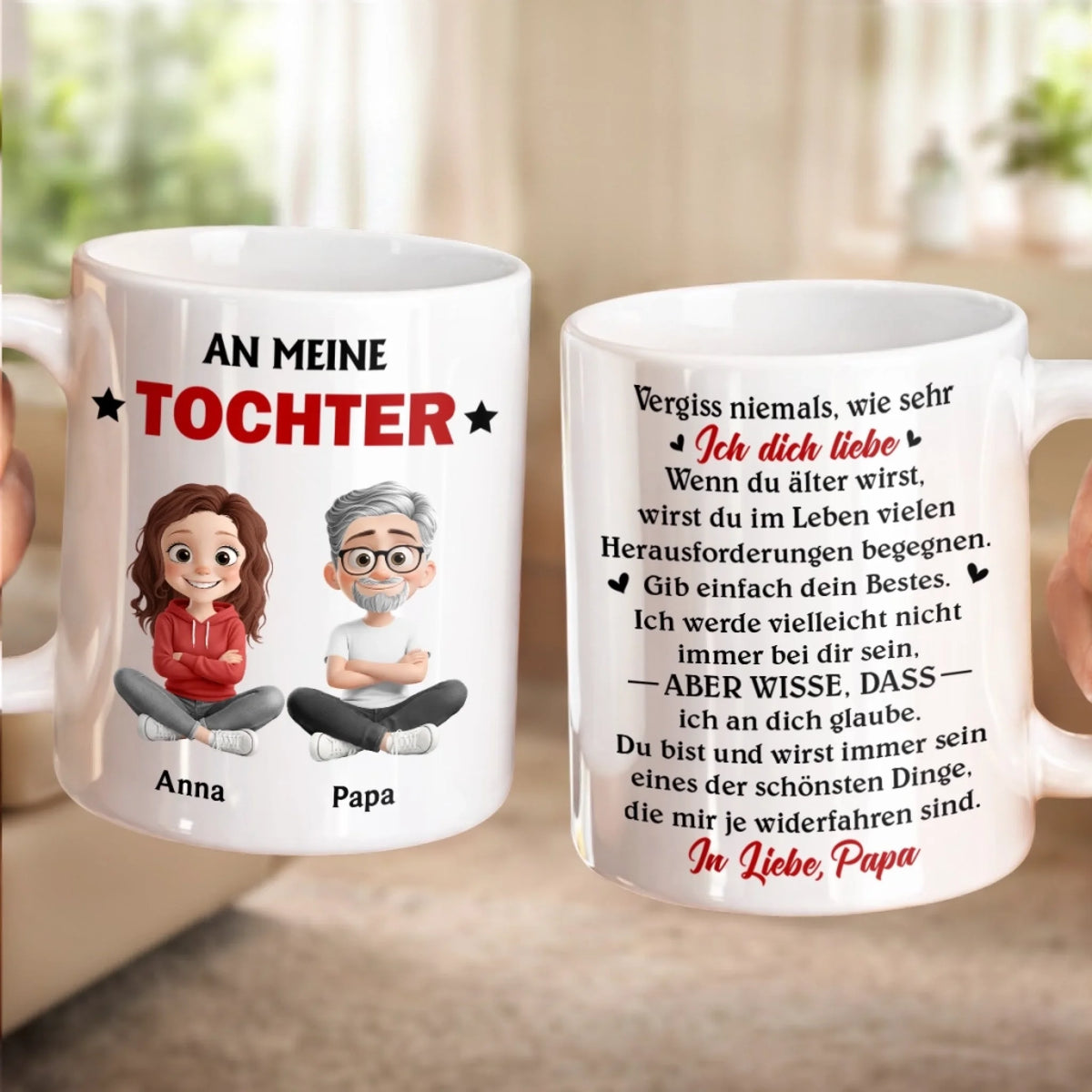 Personalisierte Tasse – Geschenk für Sohn, Tochter – Vergiss nie meine Liebe zu dir