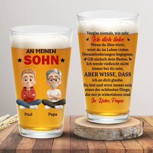 Personalisierte Bierglas – Geschenk für Sohn, Tochter – Vergiss nie meine Liebe zu dir