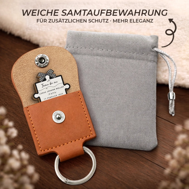 Personalisierter Taschenknuddler aus Holz – Geschenk für Mama und Papa – Immer Geliebt, Niemals Vergessen
