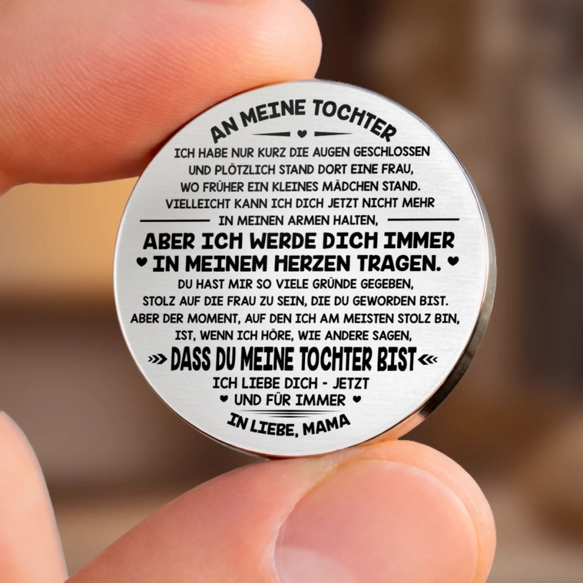 Personalisierter Taschenknuddler – Geschenk für Tochter – Du bist mein Stolz