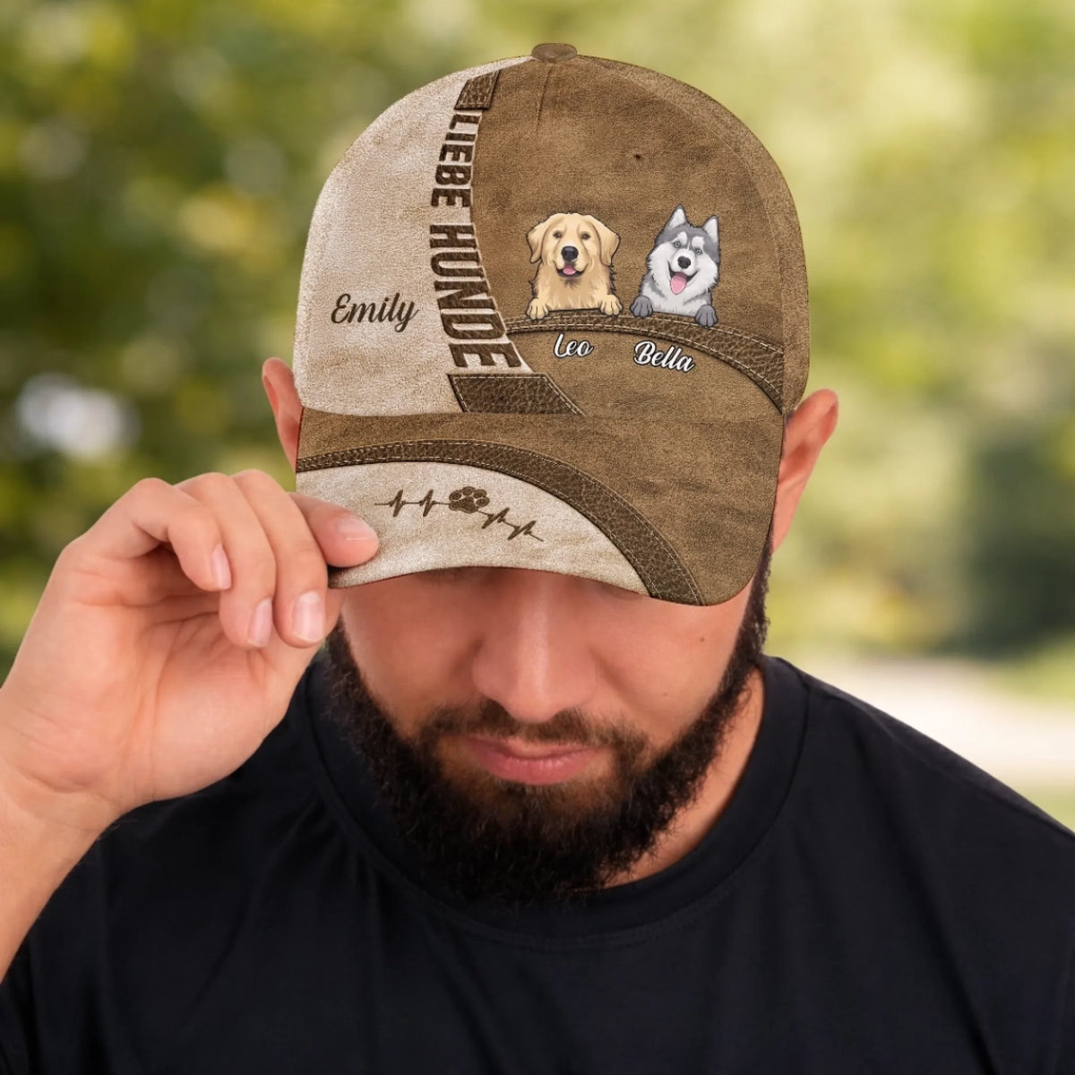 Personalisierte klassische Kappe mit Allover-print – Geschenk für Haustierbesitzer – Liebe Hunde