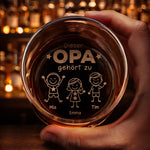 Personalisiertes Whiskyglas – Geschenk für Papa, Opa – Dieser Opa gehört zu