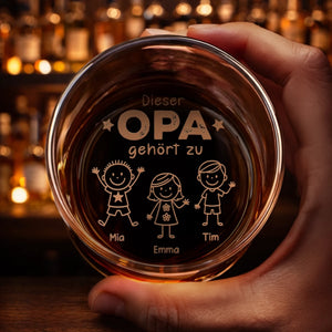 Personalisiertes Whiskyglas – Geschenk für Papa, Opa – Dieser Opa gehört zu