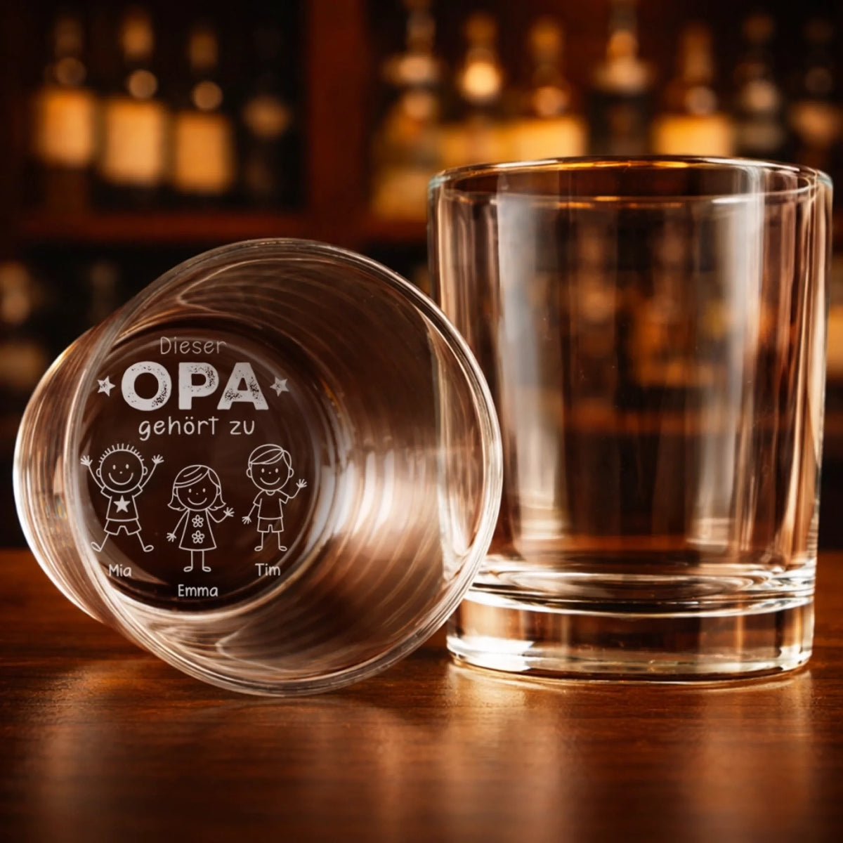 Personalisiertes Whiskyglas – Geschenk für Papa, Opa – Dieser Opa gehört zu