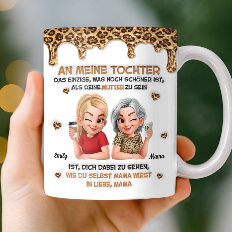 Personalisierte Tasse mit 3D-Effekt – Geschenk für Tochter – Du bist mein größtes Geschenk
