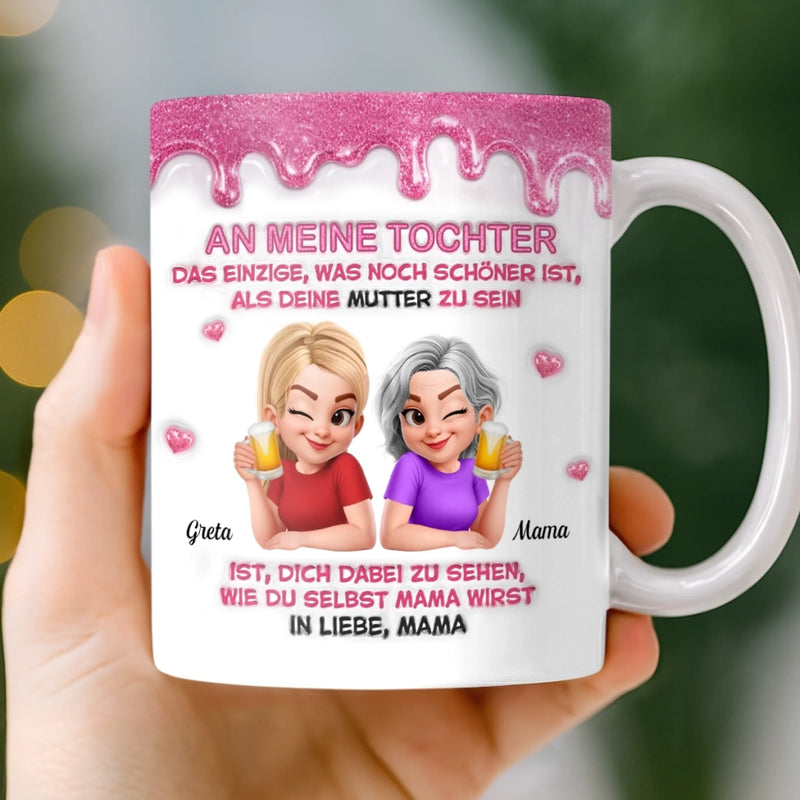 Personalisierte Tasse mit 3D-Effekt – Geschenk für Tochter – Stolz auf dich