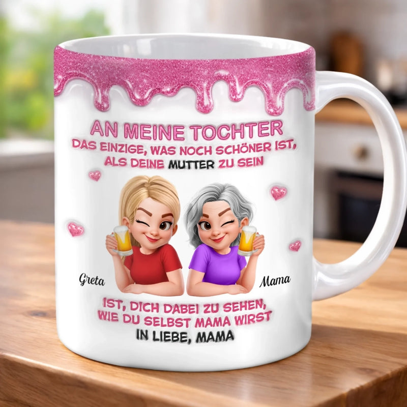 Personalisierte Tasse mit 3D-Effekt – Geschenk für Tochter – Stolz auf dich