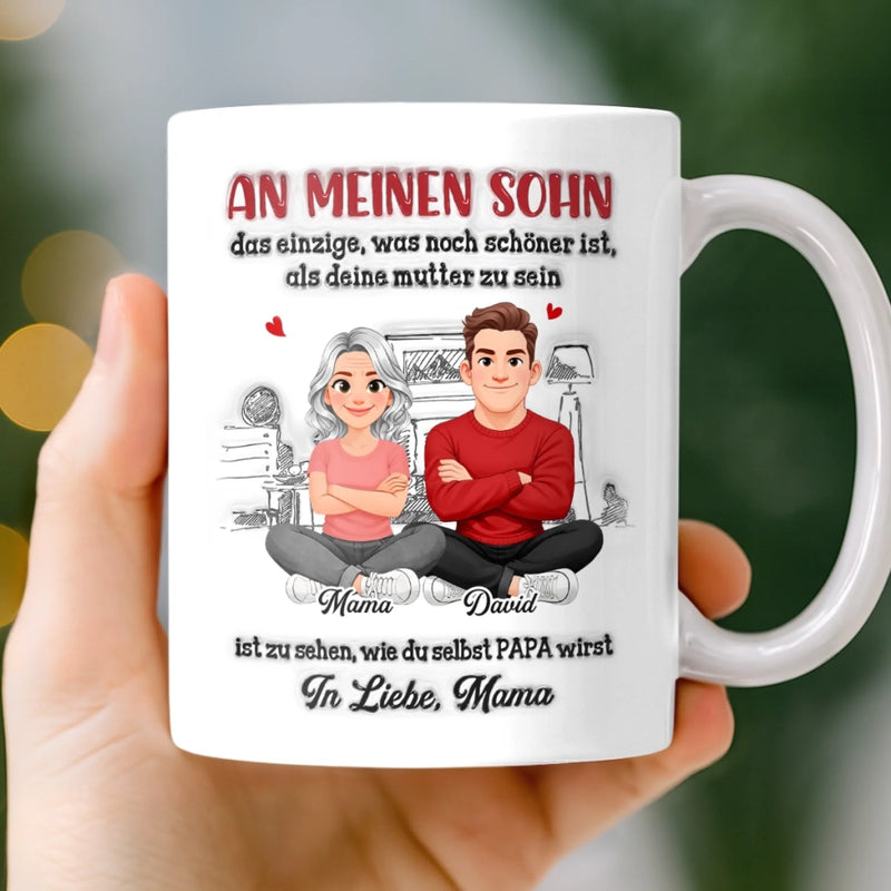 Personalisierte Tasse mit 3D-Effekt – Geschenk für Sohn – Mein Sohn, mein Stolz