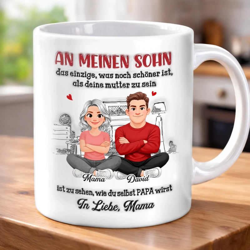 Personalisierte Tasse mit 3D-Effekt – Geschenk für Sohn – Mein Sohn, mein Stolz