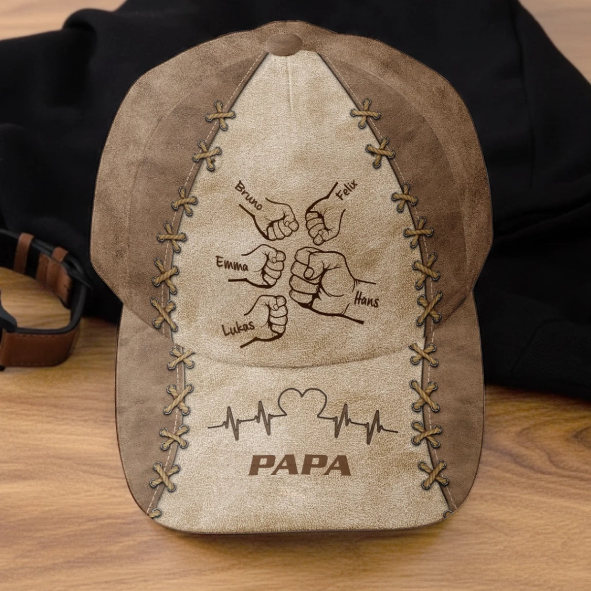 Personalisierte klassische Kappe mit Allover-print – Geschenk für Opa, Papa – Der Held seiner Kinder