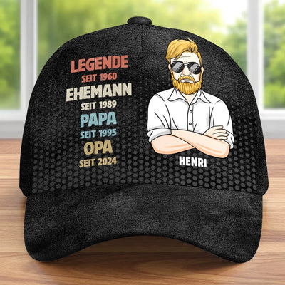 Personalisierte klassische Kappe mit Allover-print – Geschenk für Opa, Papa – Für den besten Papa der Welt