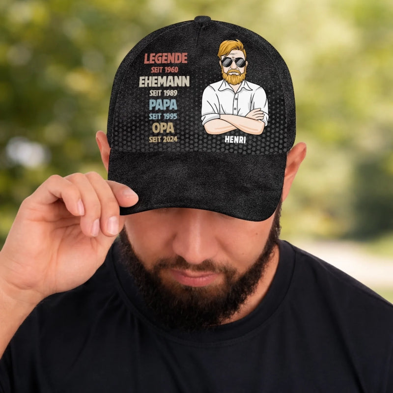 Personalisierte klassische Kappe mit Allover-print – Geschenk für Opa, Papa – Für den besten Papa der Welt