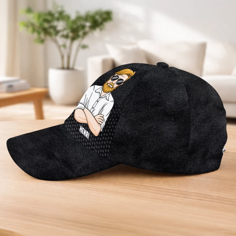 Personalisierte klassische Kappe mit Allover-print – Geschenk für Opa, Papa – Für den besten Papa der Welt