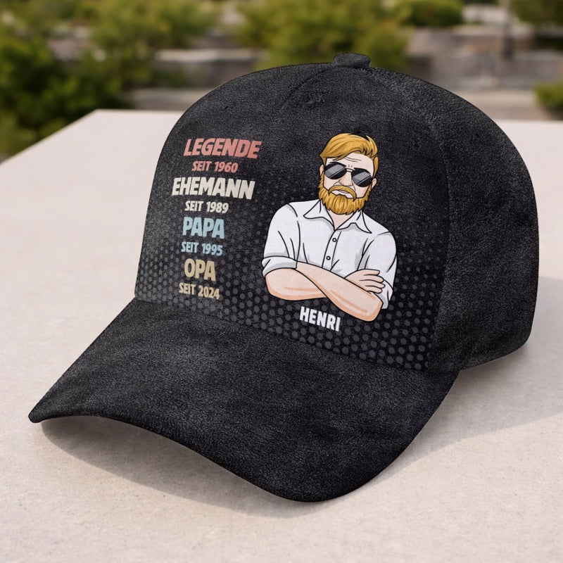 Personalisierte klassische Kappe mit Allover-print – Geschenk für Opa, Papa – Für den besten Papa der Welt