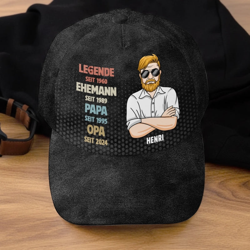 Personalisierte klassische Kappe mit Allover-print – Geschenk für Opa, Papa – Für den besten Papa der Welt