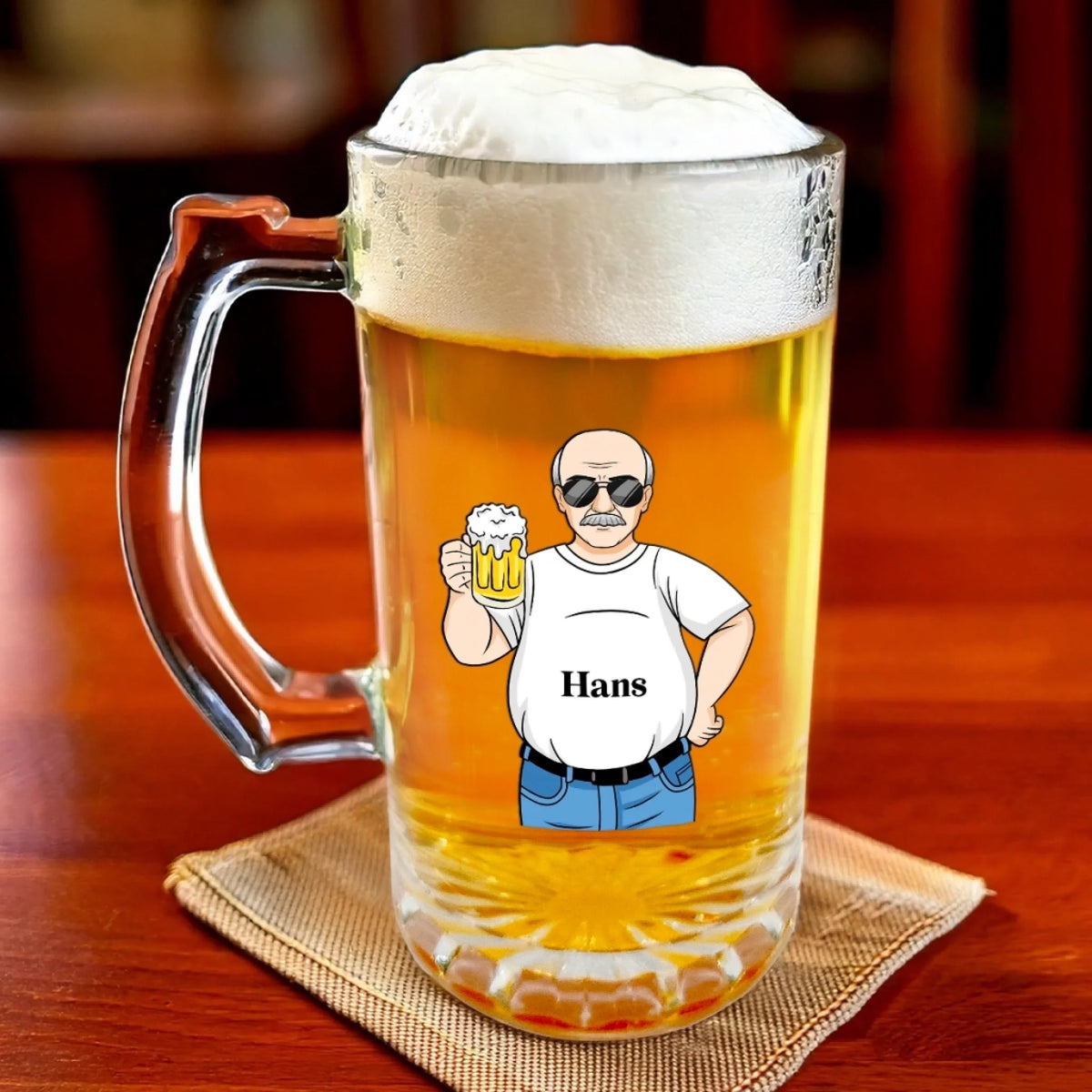 Personalisierter Bierkrug – Geschenk für Papa, Opa – Bester Dad Bod