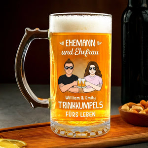 Personalisierter Bierkrug – Geschenk für Ehemann und Ehefrau – Trinkkumpels fürs Leben