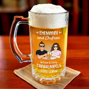 Personalisierter Bierkrug – Geschenk für Ehemann und Ehefrau – Trinkkumpels fürs Leben