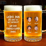 Personalisierter Bierkrug mit Foto – Geschenk für Papa, Opa – Das hast du gut gemacht