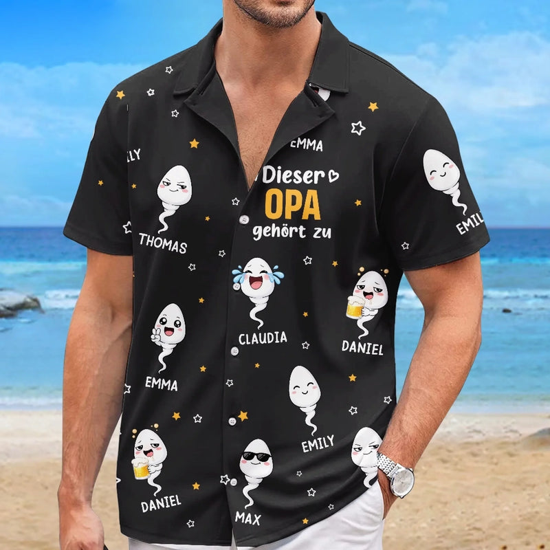Personalisiertes Hawaiihemd – Geschenk für Opa, Papa – Der stolze Papa