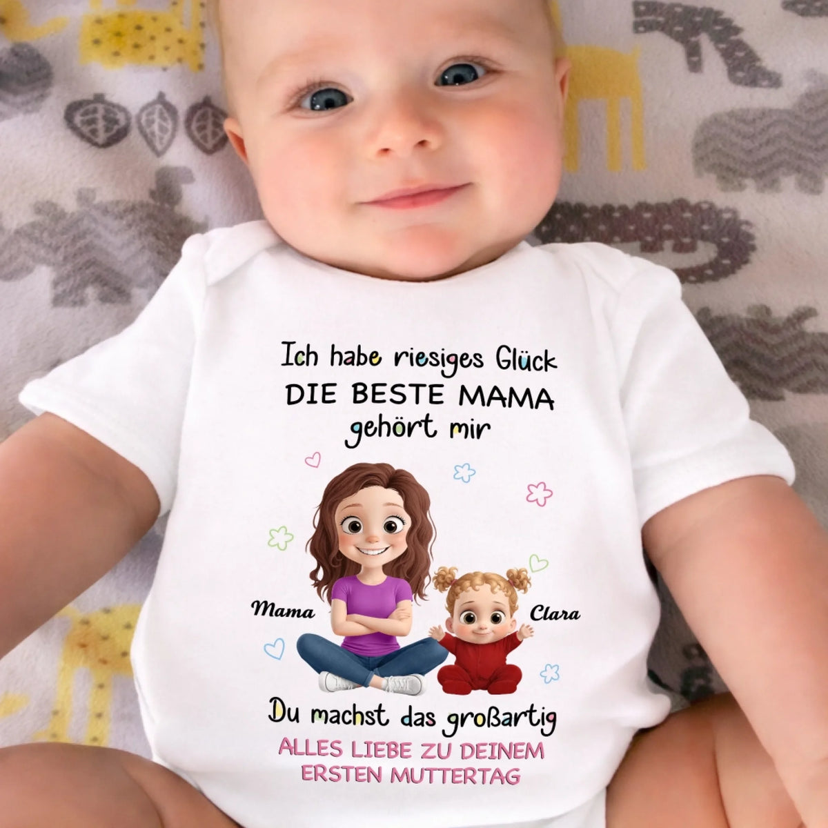Personalisierte Babybody – Geschenk zum ersten Muttertag – Mein Glück heißt Mama
