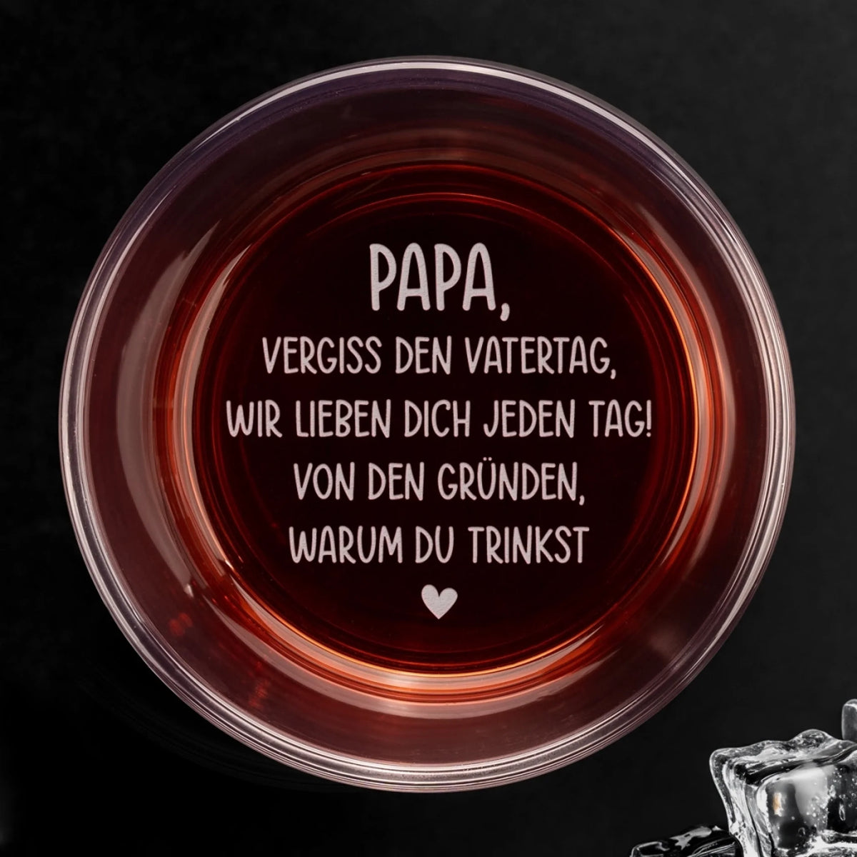 Personalisiertes Whiskyglas mit Boden- und Seiten-Gravur – Vatertagsgeschenk für Papa, Opa – Für immer mein Papa Nummer 1