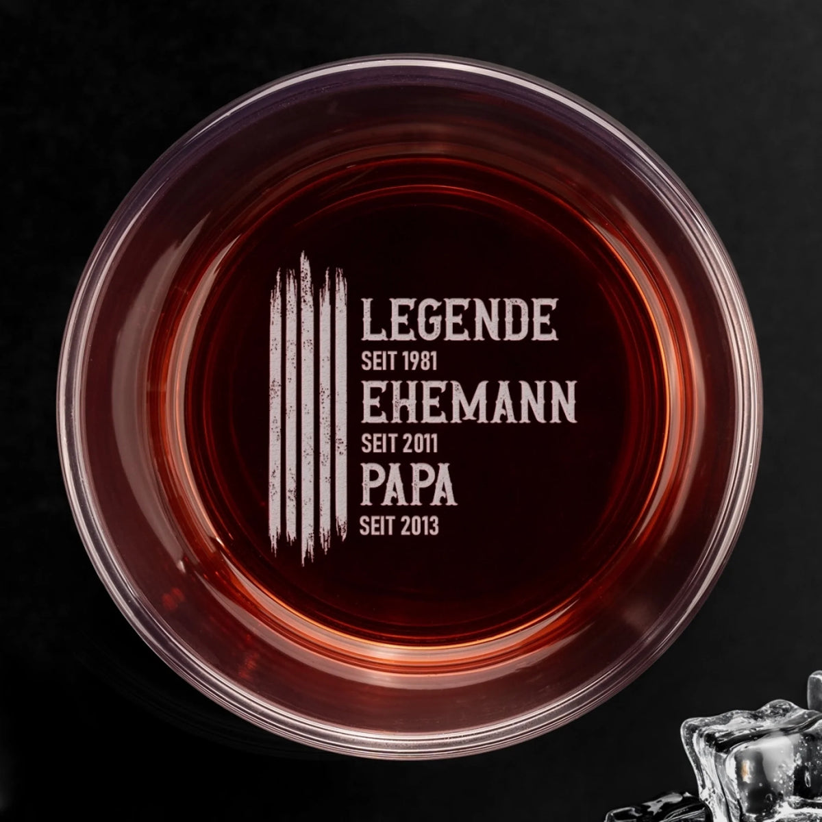 Personalisiertes Whiskyglas mit Boden- und Seiten-Gravur – Vatertagsgeschenk für Papa, Opa – Mein Papa, meine Nummer 1