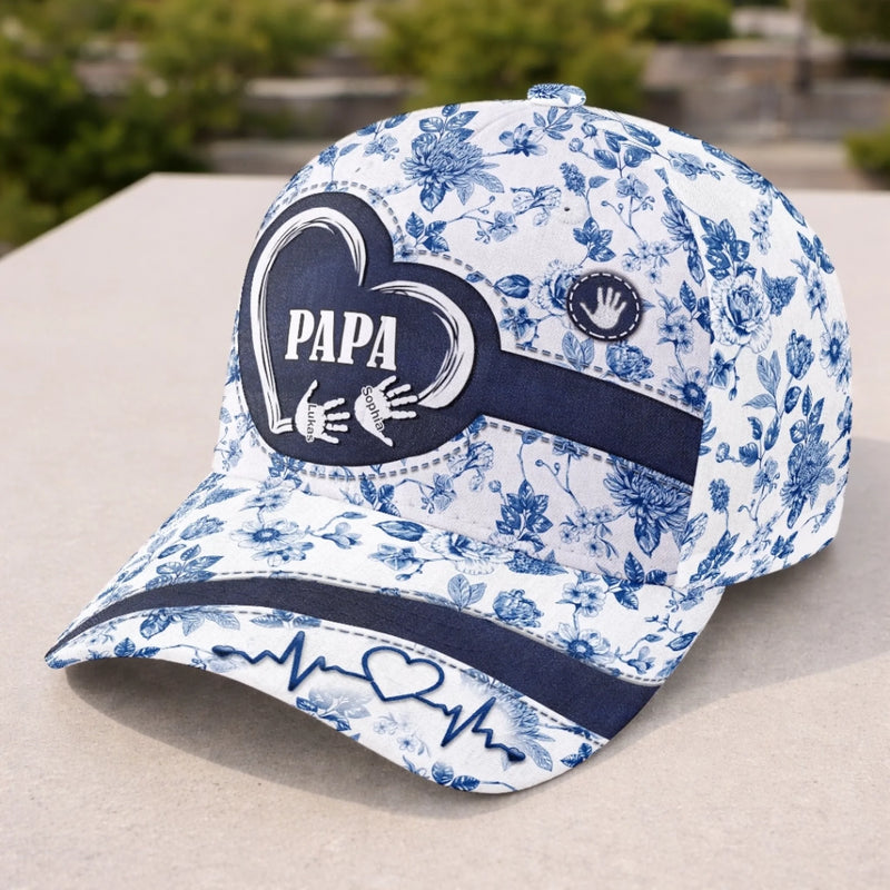 Personalisierte klassische Kappe mit Allover-print – Vatertagsgeschenk für Papa, Opa – Für den besten Papa