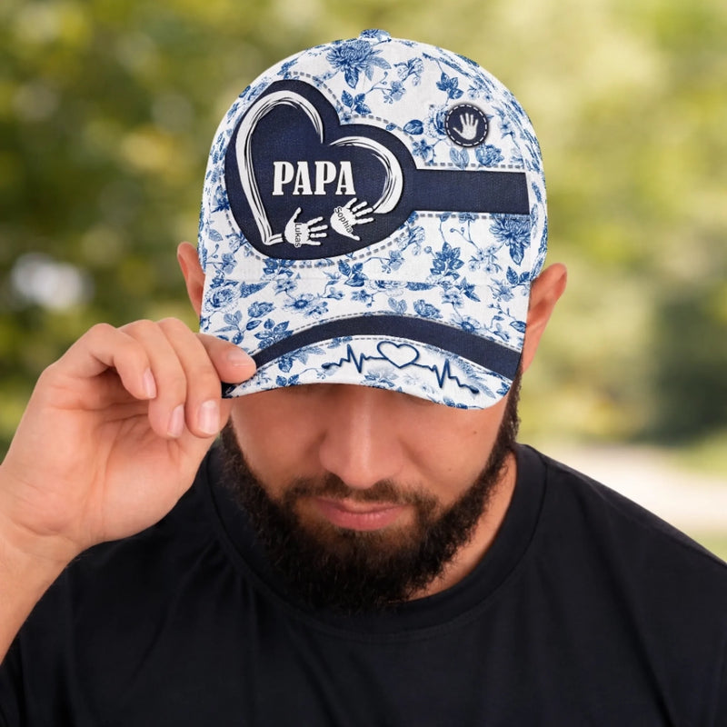 Personalisierte klassische Kappe mit Allover-print – Vatertagsgeschenk für Papa, Opa – Für den besten Papa