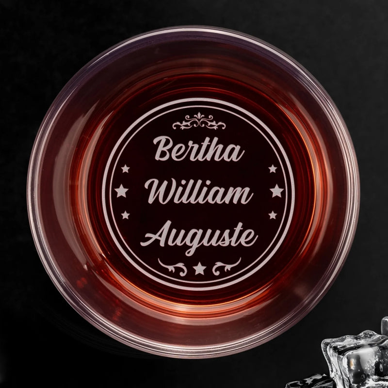 Personalisiertes Whiskyglas mit Boden- und Seiten-Gravur – Vatertagsgeschenk für Papa, Opa – Legenden Heissen Papa