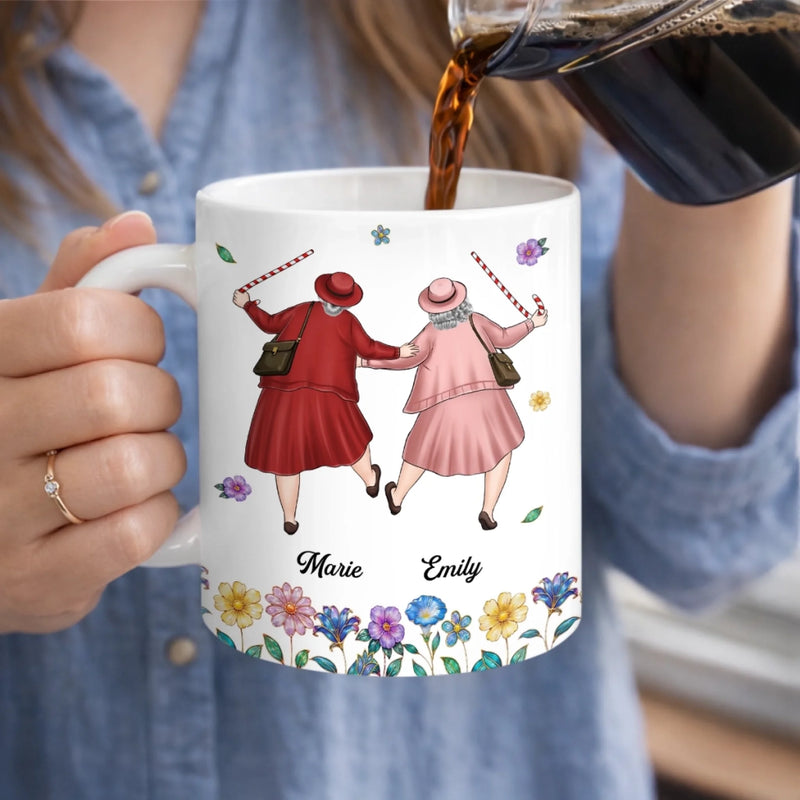 Personalisierte Tasse – Geschenk für beste Freundinnen, Schwester – Mit dir lache ich mehr