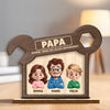 Personalisierte zweilagige Holzplakette - Vatertagsgeschenke für Papa, Opa - Erst Papa, dann Werkzeug