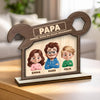 Personalisierte zweilagige Holzplakette - Vatertagsgeschenke für Papa, Opa - Erst Papa, dann Werkzeug
