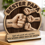 Personalisierte zweilagige Holzplakette - Vatertagsgeschenke für Papa, Opa - Papa bleibt der Beste