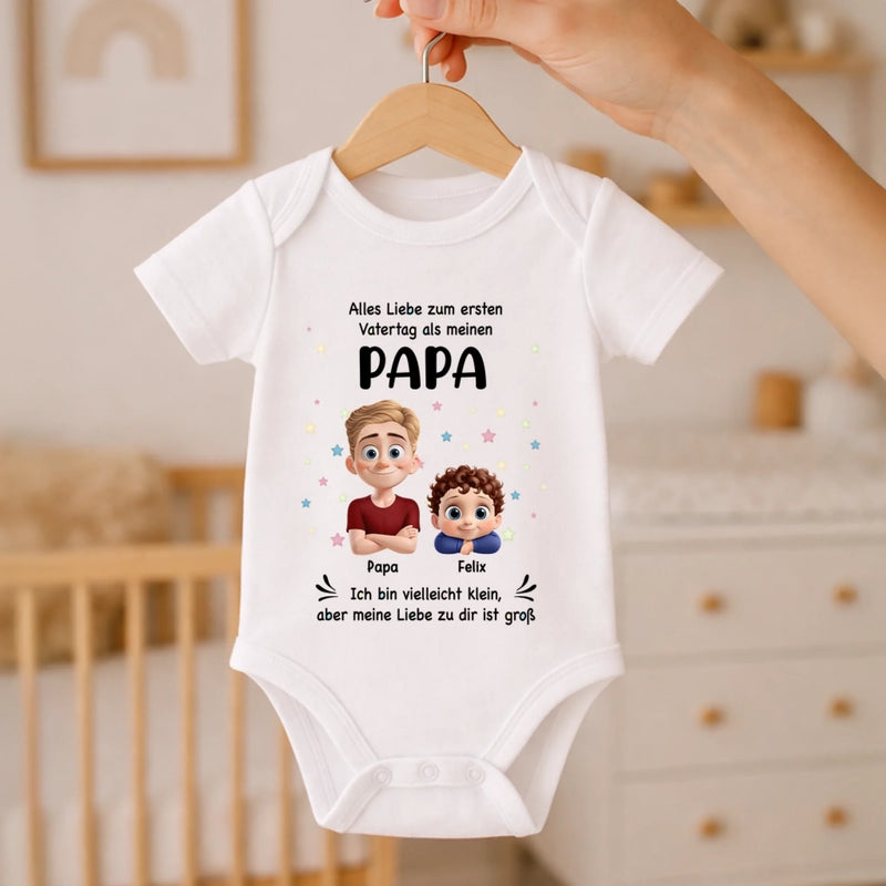 Personalisierte Babybody – Geschenk zum ersten Vatertag – Erster Vatertag als Papa